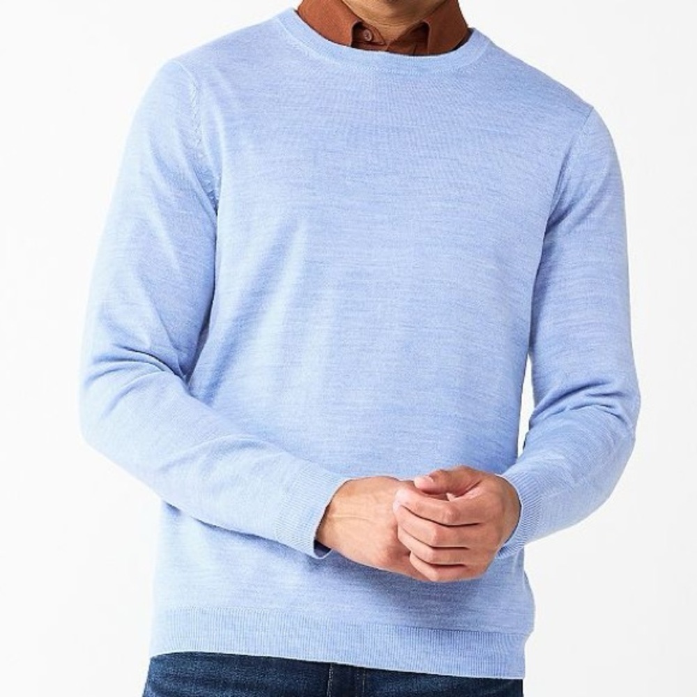 Apt. 9 Sky Blue Merino Wool Blend Crewneck Sweater